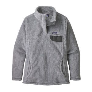 Patagonia Gray Re-Tool Snap Button Casual Cozy Snap Button Pullover Jacket
